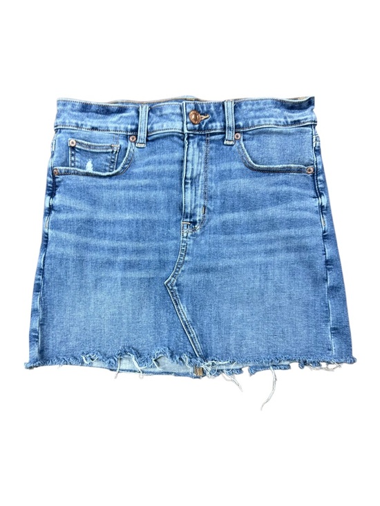 American Eagle Outfitters Dresses & Skirts - American Eagle Hi-Rise Mini Denim Skirt Size 6 Distressed Raw Hem